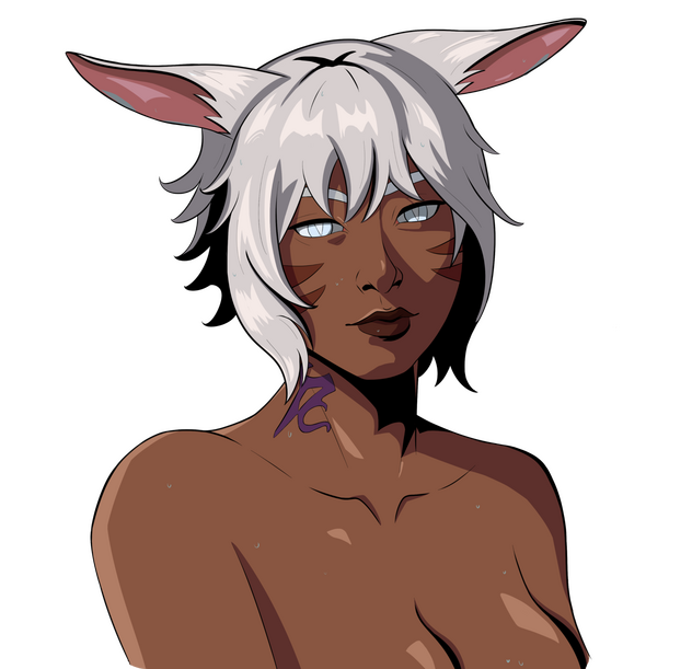Y'shtola Hades Bath Portrait Shaded